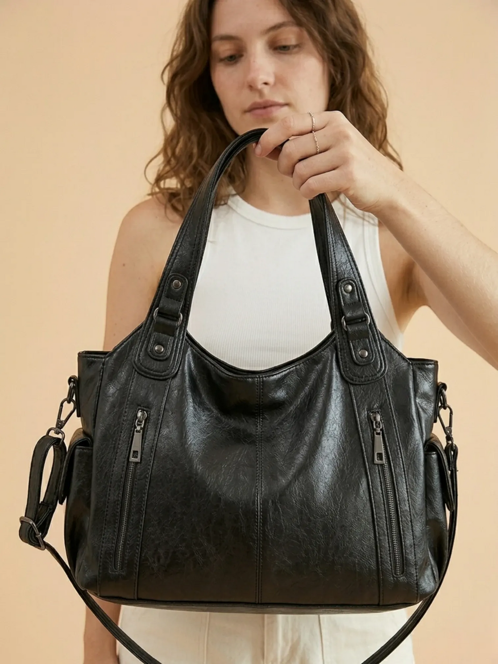 Épaulière de Cours en Simili Cuir Noir