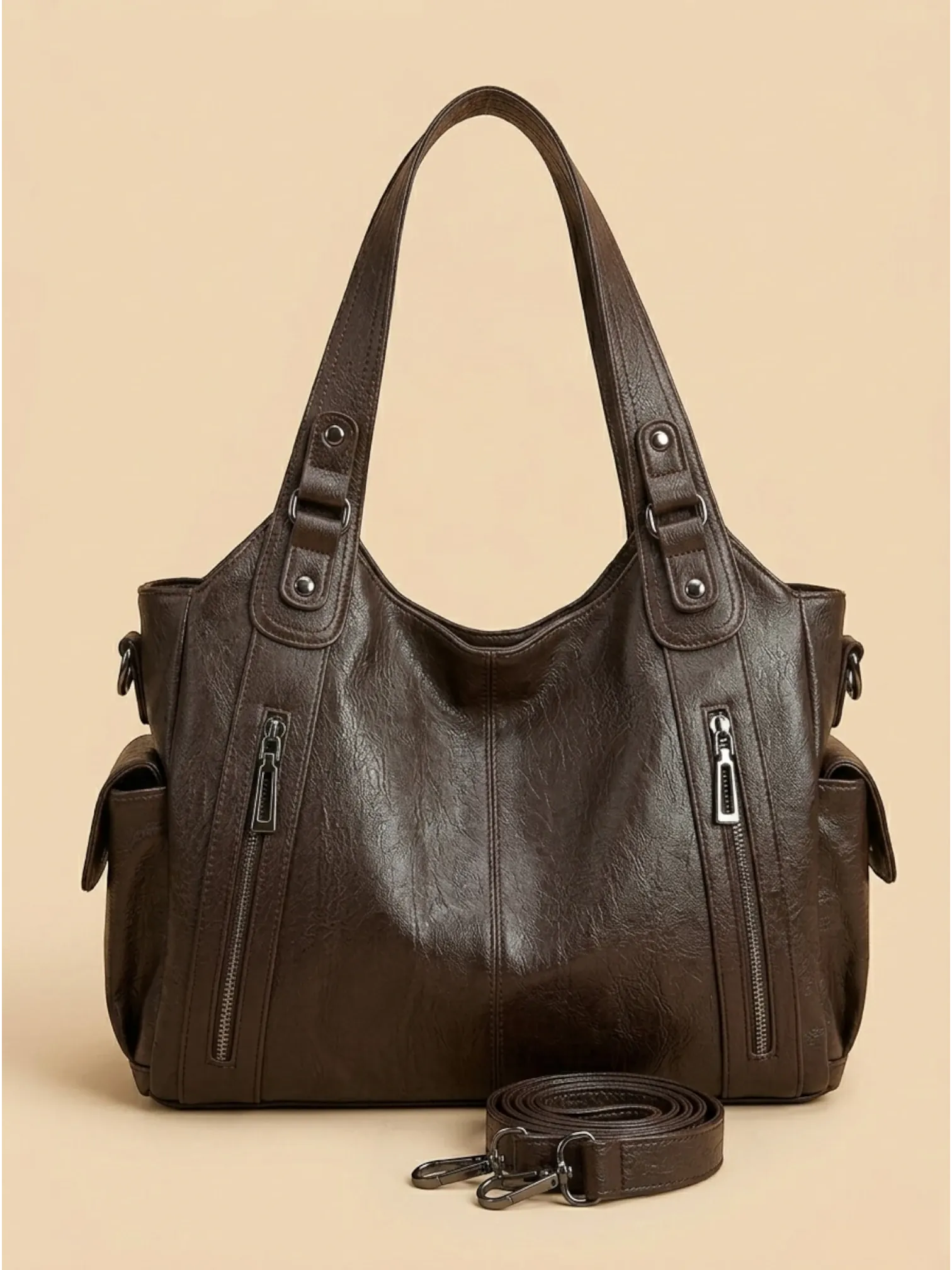 Épaulière de Cours en Simili Cuir Marron