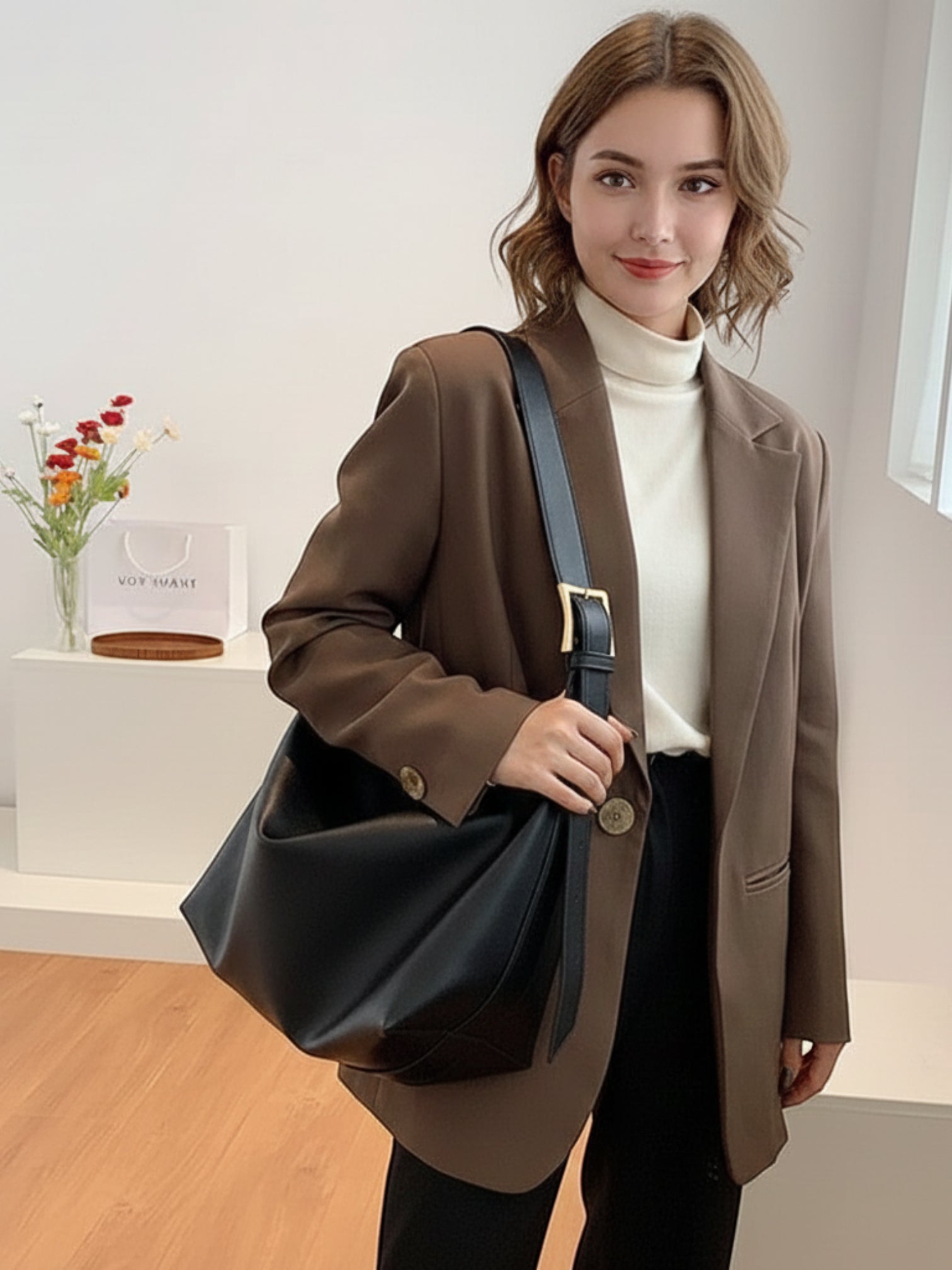 Sac Bandoulière en Cuir Vegan Souple