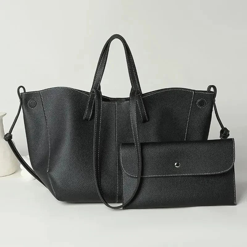 Grand Cabas en Cuir Black Big Set