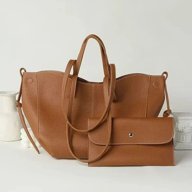 Grand Cabas en Cuir Brown Big Set