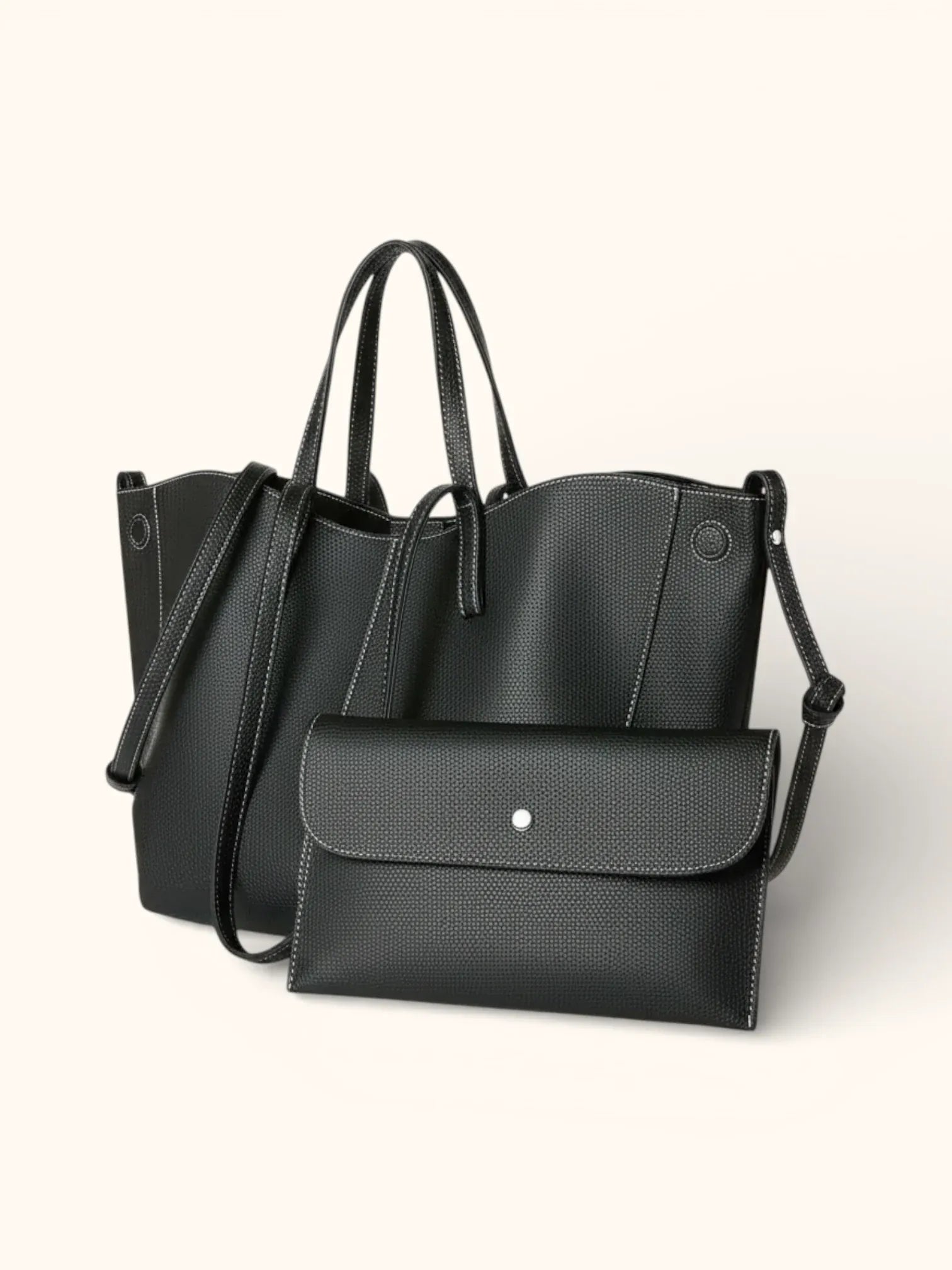 Grand Cabas en Cuir Vegan Noir