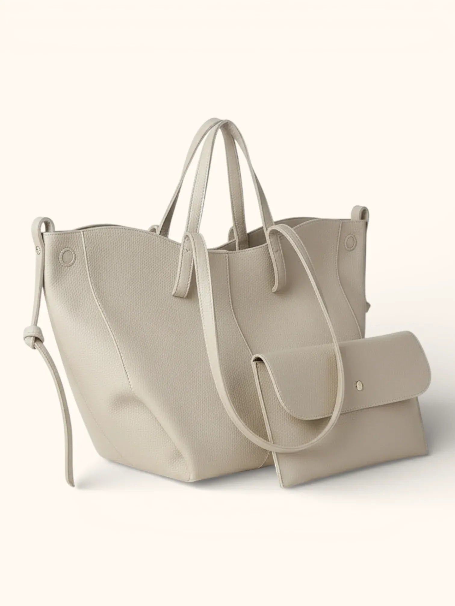 Grand Cabas en Cuir Vegan Blanc