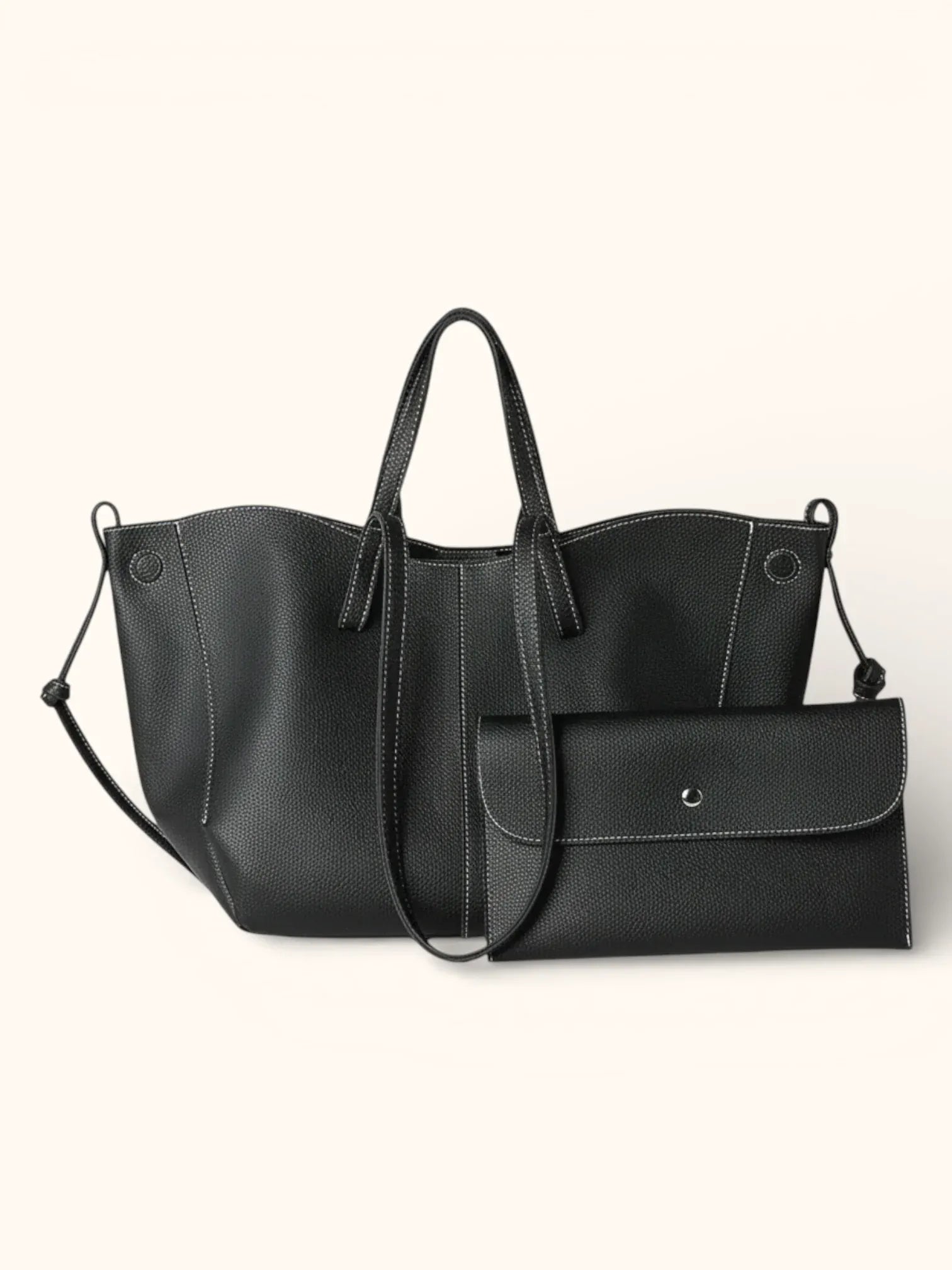 Grand Cabas en Cuir Vegan Noir