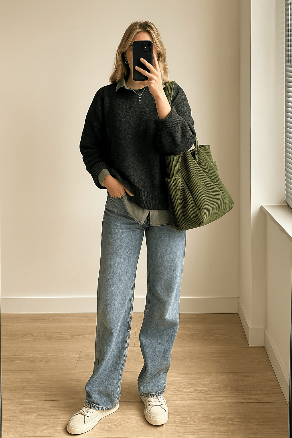 Grand Sac a Main de Cours Vert
