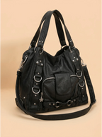 Grand Sac a Main de Cours Y2K Cuir Vegan Noir