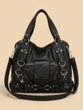 Grand Sac a Main de Cours Y2K Cuir Vegan Noir