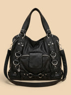 Grand Sac a Main de Cours Y2K Cuir Vegan Noir