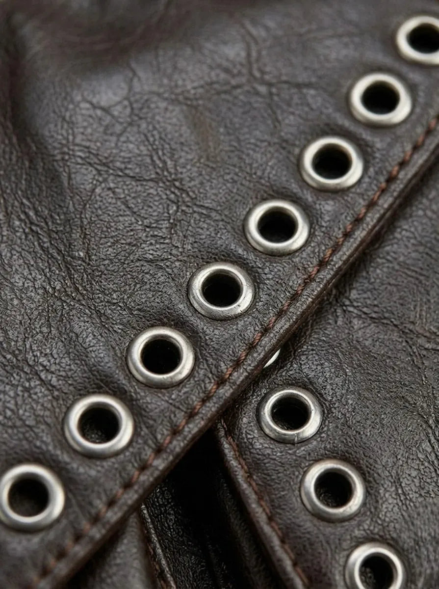 Grand Sac a Main de Cours Y2K Rivet Café