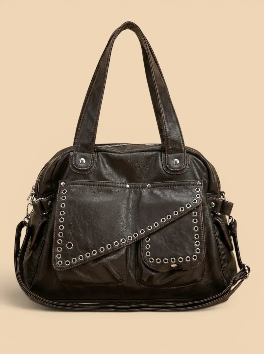 Grand Sac a Main de Cours Y2K Rivet Café