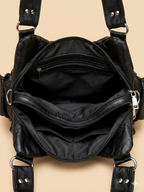 Grand Sac à Main Noir Multi-Poches Noir