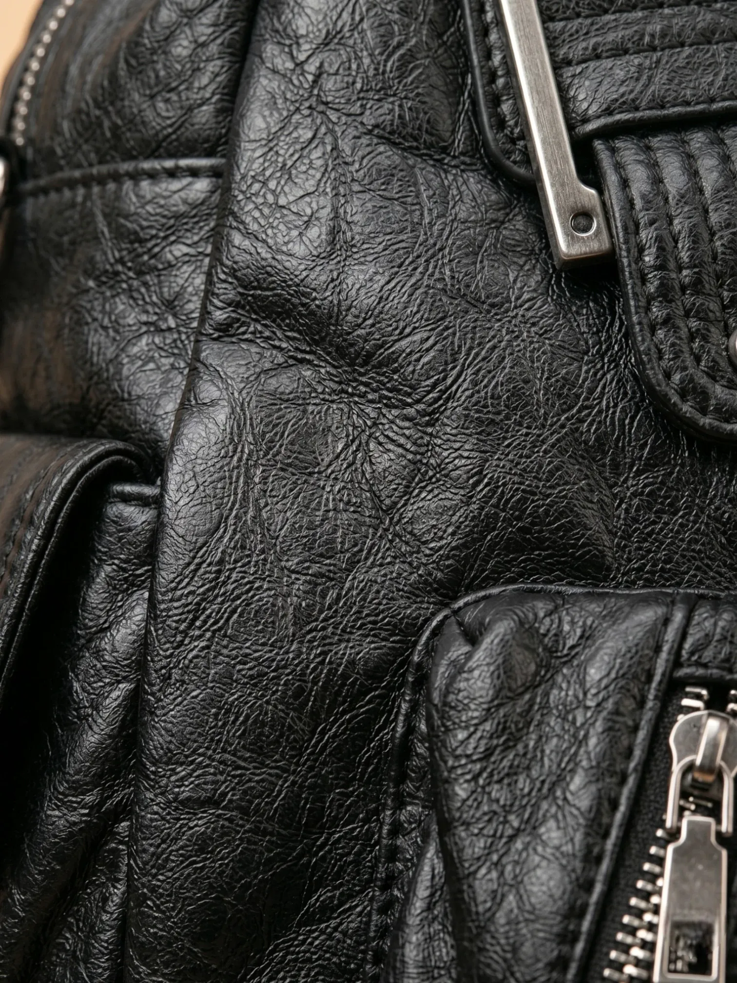 Grand Sac à Main Noir Multi-Poches Noir