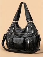 Grand Sac à Main Noir Multi-Poches Noir