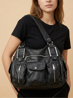 Grand Sac à Main Noir Multi-Poches Noir