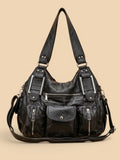 Grand Sac à Main Noir Multi-Poches Noir