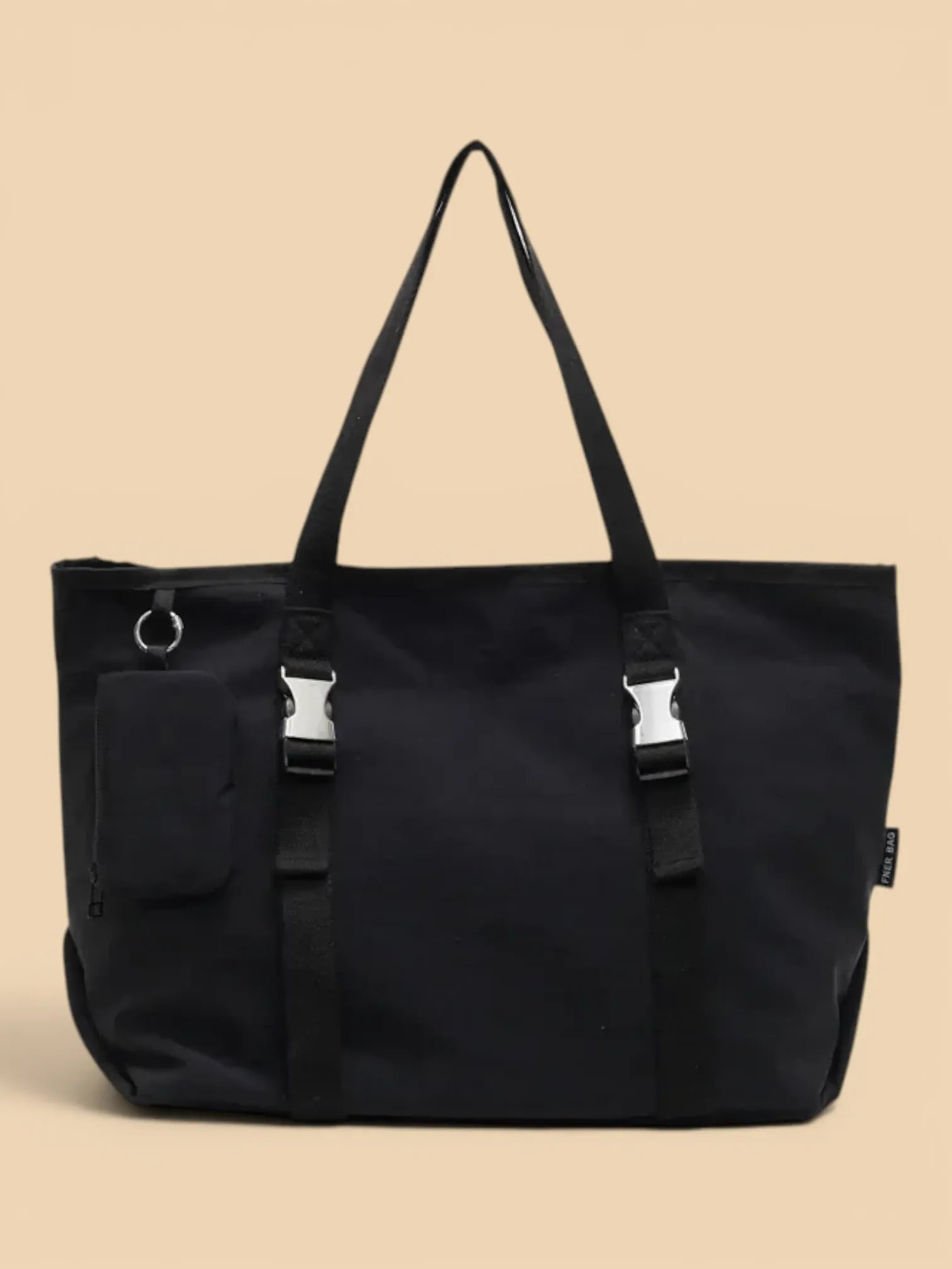 Grand Sac Cabas de Cours en Nylon Clipser Noir