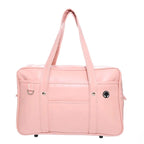Grand Sac Cabas de Cours en Simili Cuir Rose