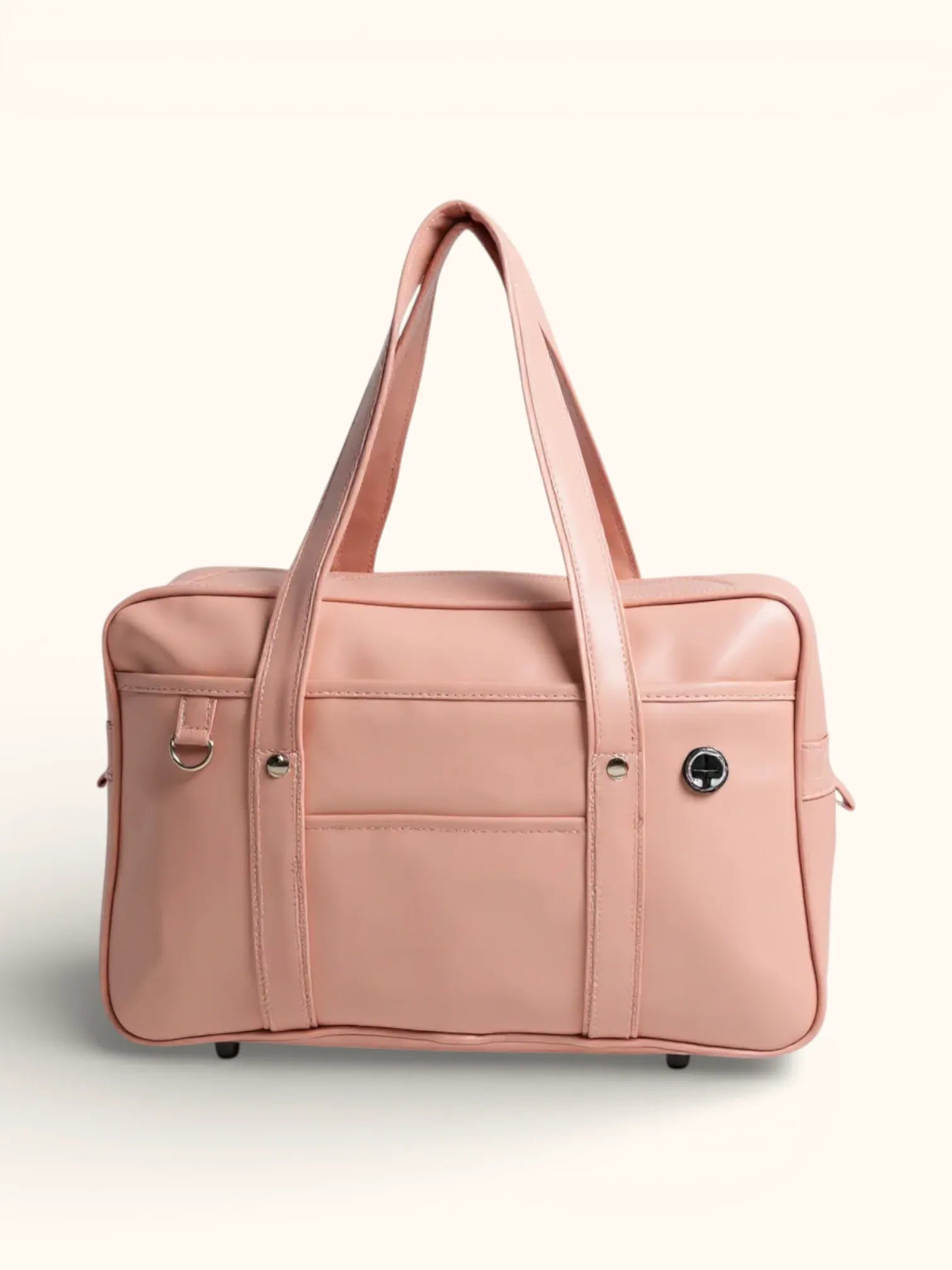 Grand Sac Cabas de Cours en Simili Cuir Rose