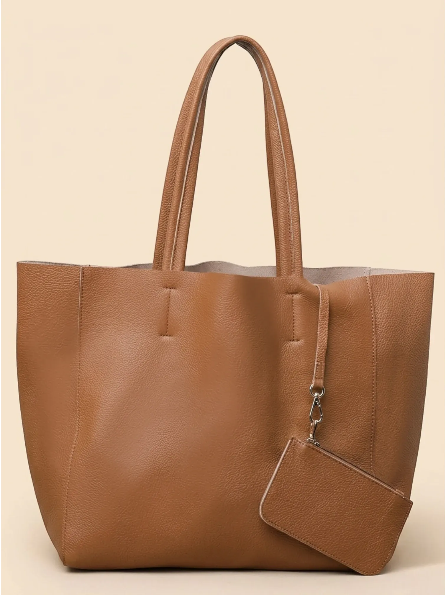 Grand Sac Cabas en Cuir Épais Marron