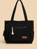 Grand Sac Cabas en Velours Noir
