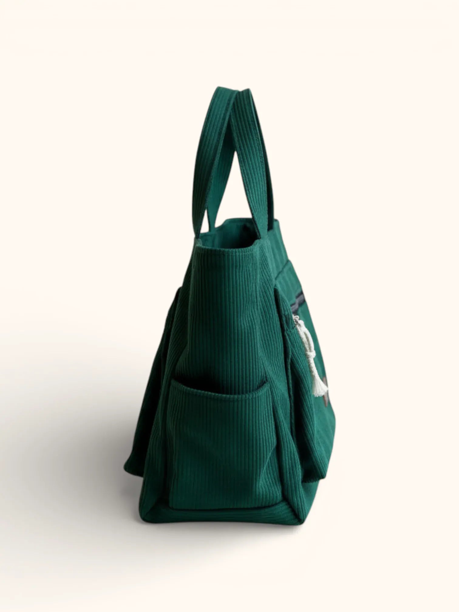 Grand Sac Cabas en Velours Vert