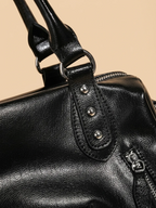 Grand Sac Cabas Retro Lisse Noir