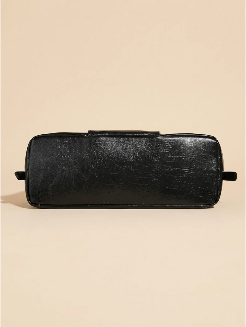 Grand Sac Cabas Retro Lisse Noir