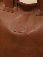 Grand Sac Cabas Souple en Cuir Vegan Marron