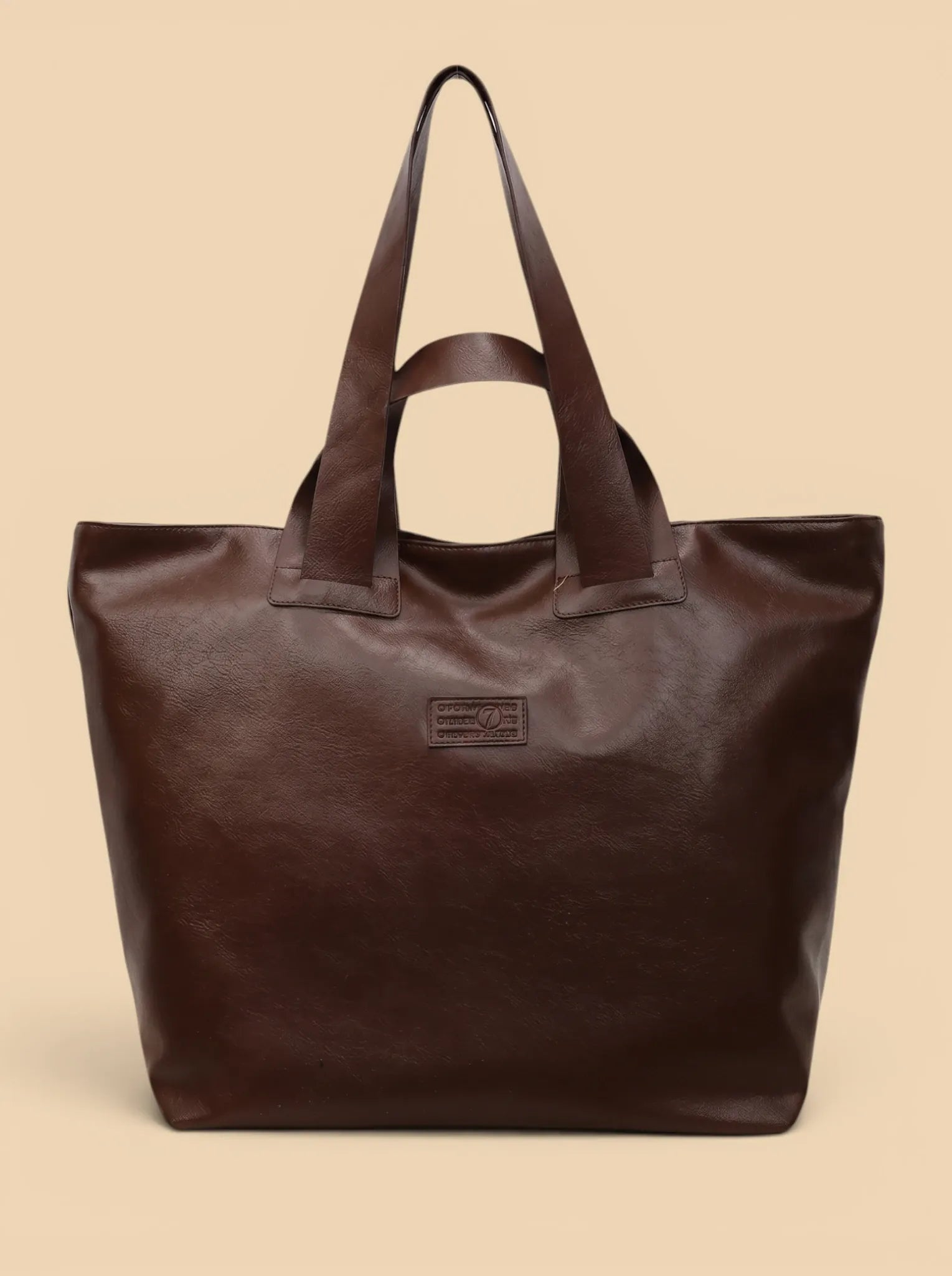 Grand Sac Cabas Souple en Cuir Vegan Café