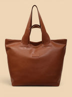Grand Sac Cabas Souple en Cuir Vegan Marron