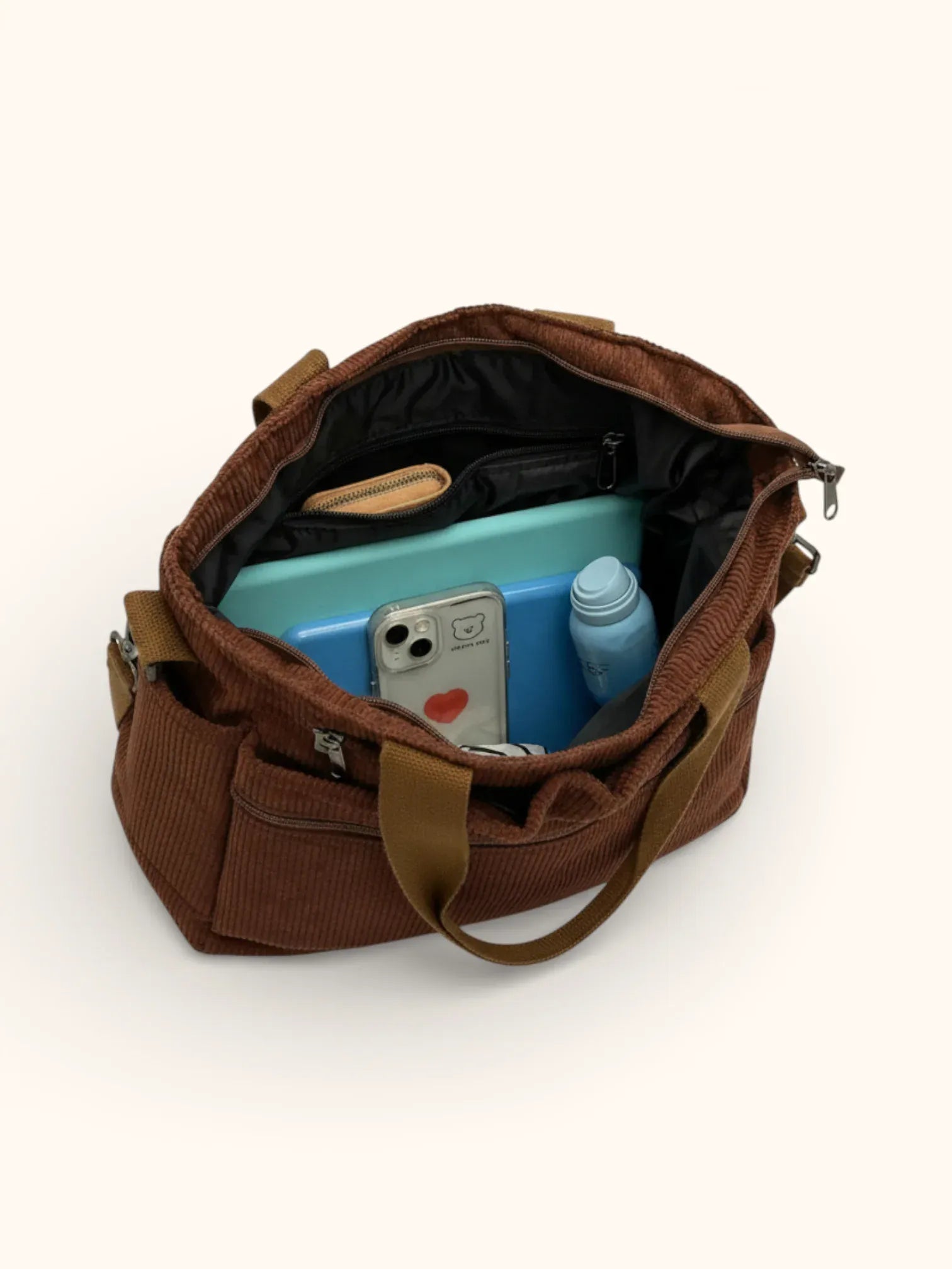 Grand Sac de Cour en Velours Marron