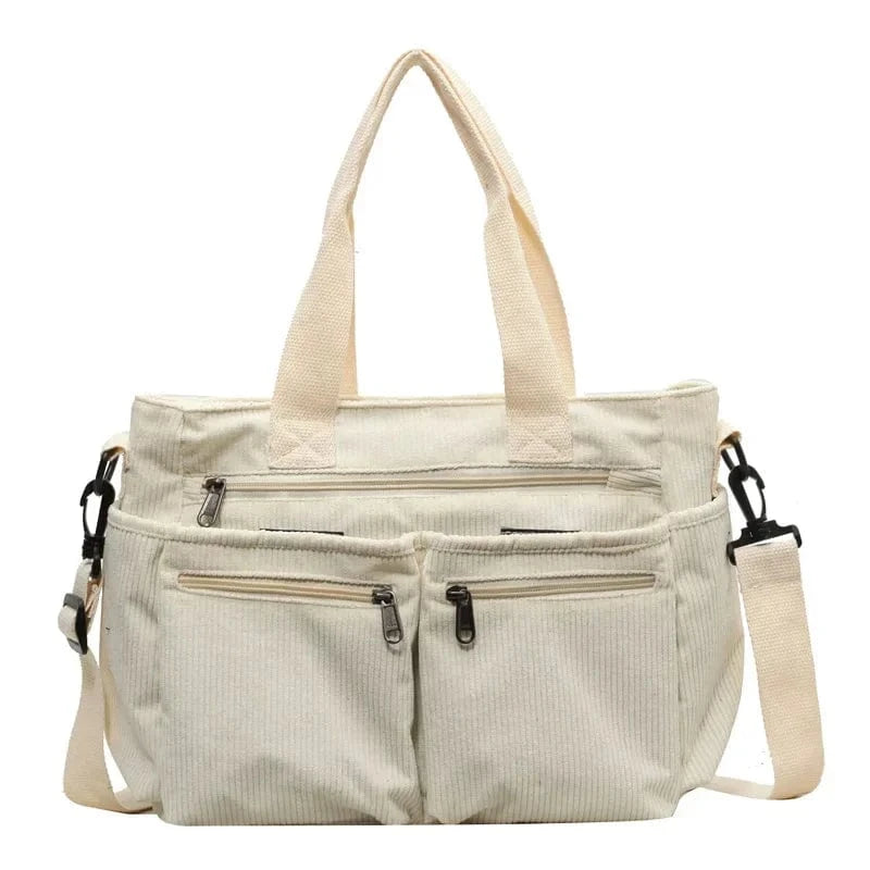 Grand Sac de Cour en Velours Beige