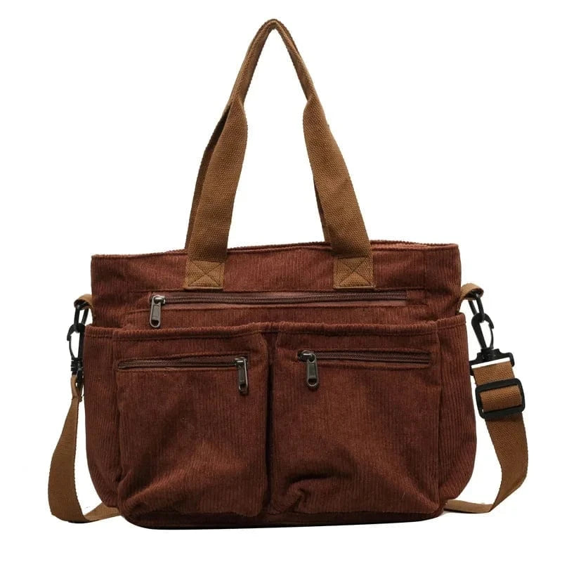 Grand Sac de Cour en Velours Marron
