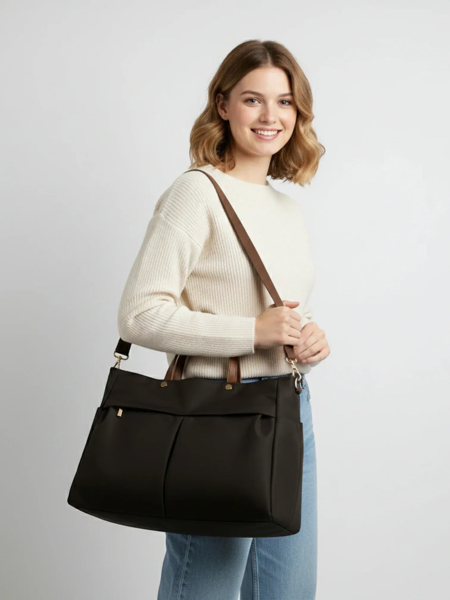 Grand Sac de Cours Cabas Noir