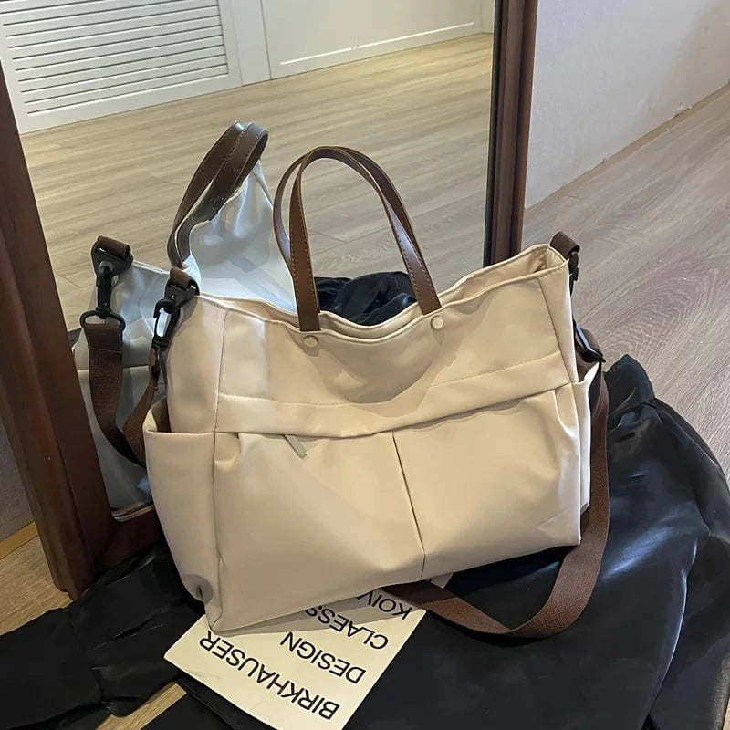 Grand Sac de Cours Cabas Beige