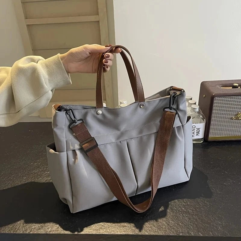 Grand Sac de Cours Cabas Gris
