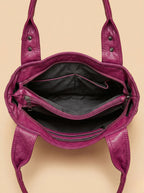 Grand Sac de Cours Carré Violet Cuir Vegan Violet