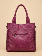 Grand Sac de Cours Carré Violet Cuir Vegan Violet