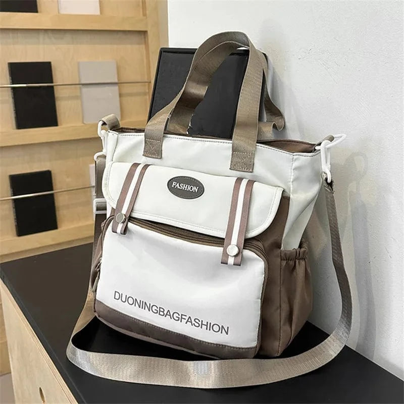 Grand Sac de Cours Vintage Khaki