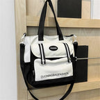 Grand Sac de Cours Vintage Noir