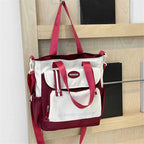 Grand Sac de Cours Vintage Rouge