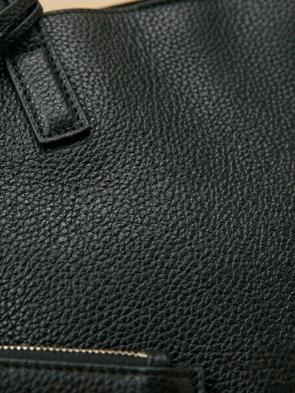 Grand tote bag de cours en cuir Noir