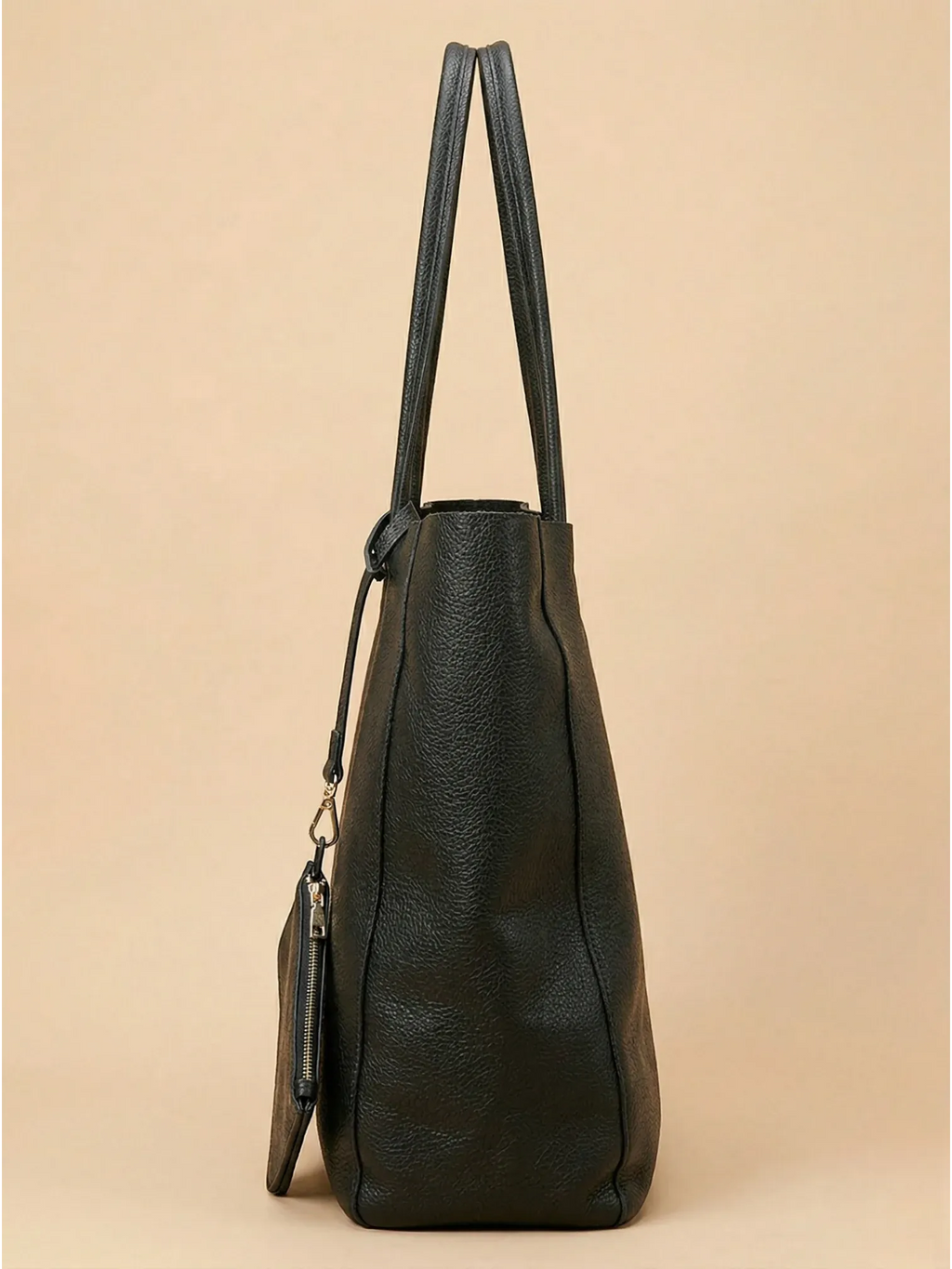 Grand tote bag de cours en cuir Noir