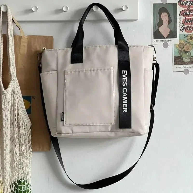Petit Sac a Main de Cours en Toile Beige
