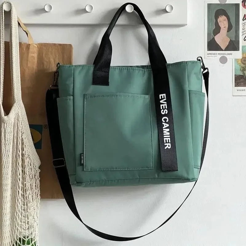 Petit Sac a Main de Cours en Toile Vert