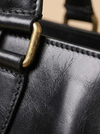 Porte document en cuir souple Noir / 14 pouces