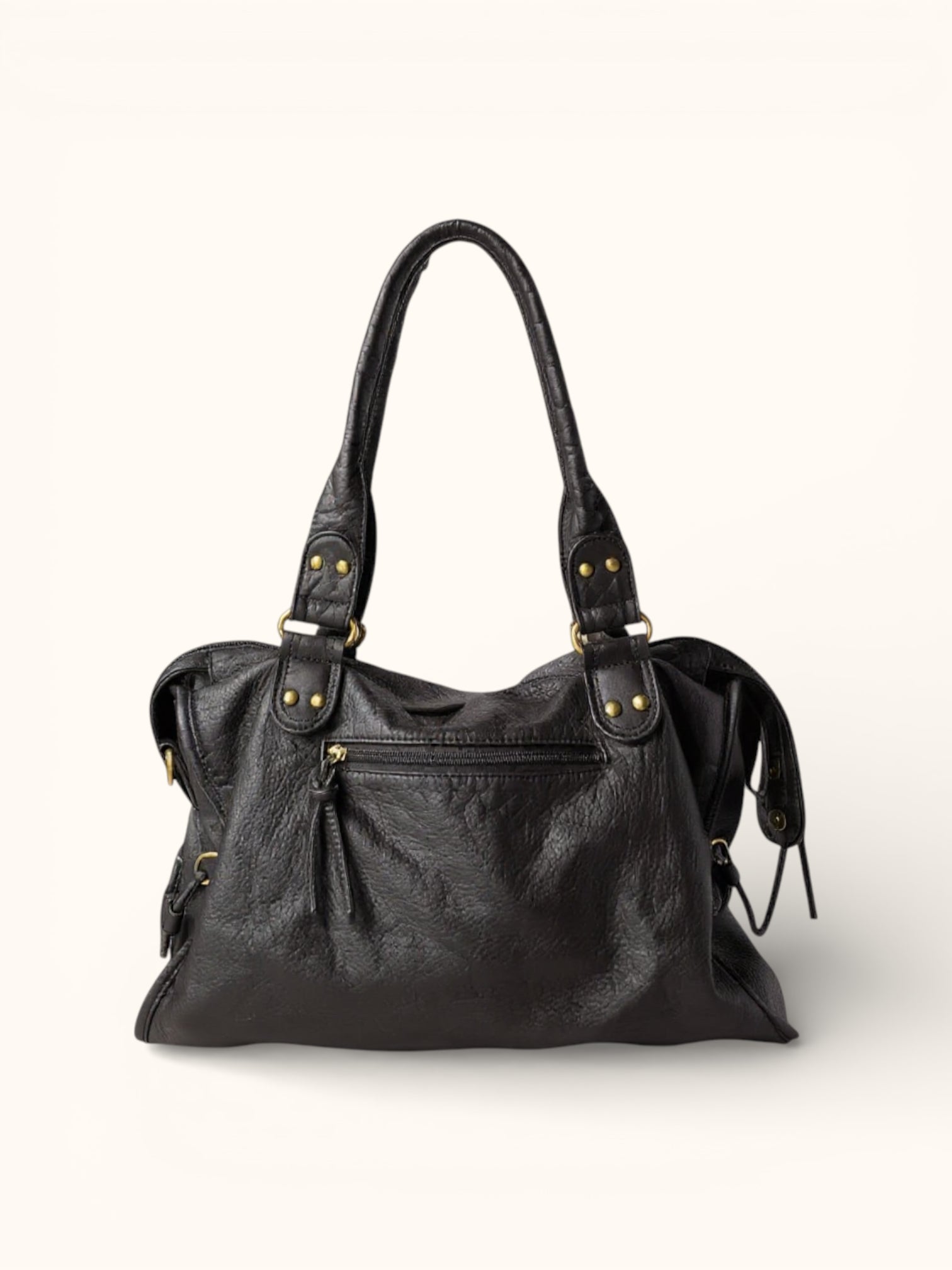 Sac de Cours Cuir Vegan Noir