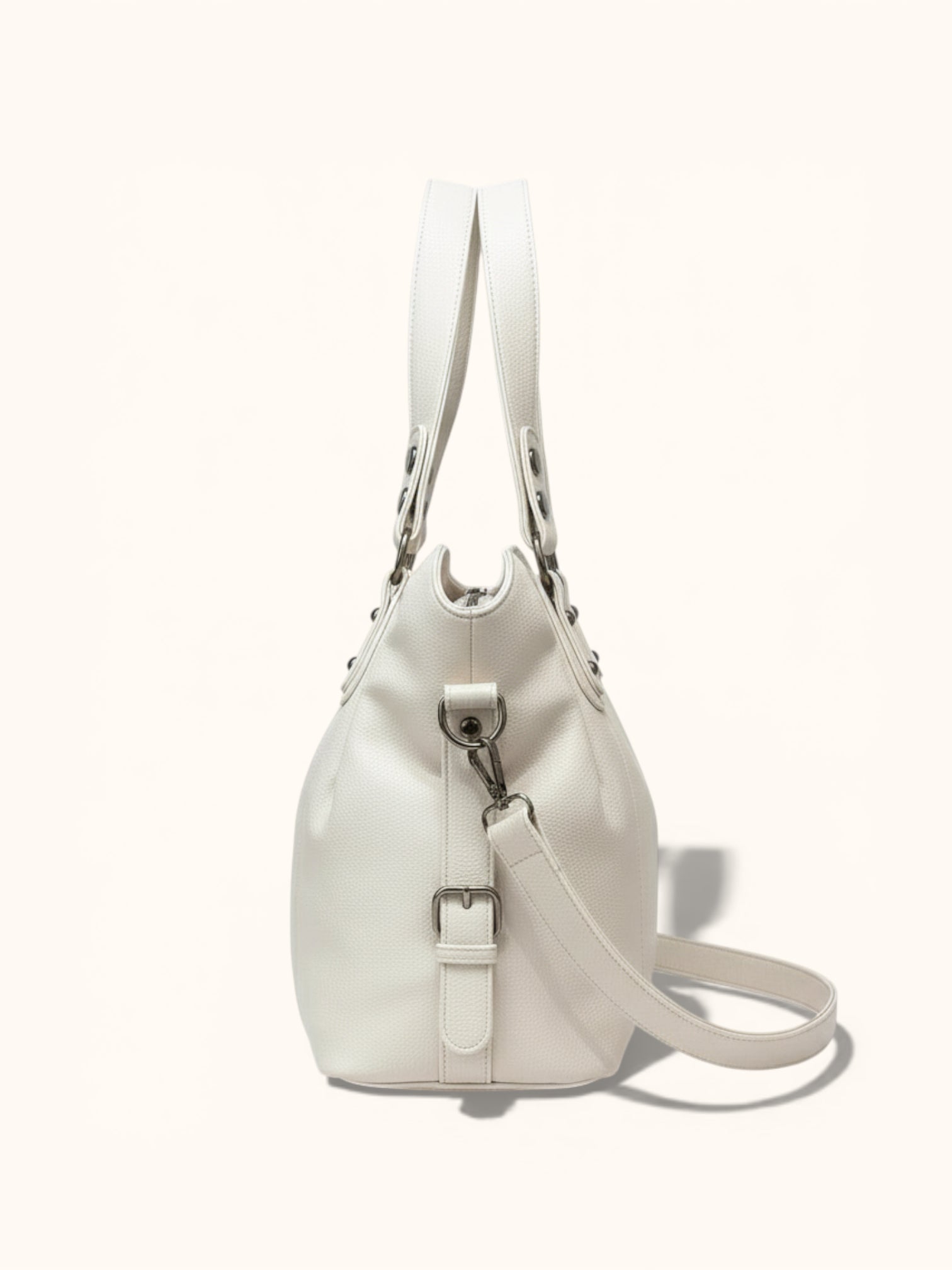 Cabas de Cours en Cuir Vegan Blanc