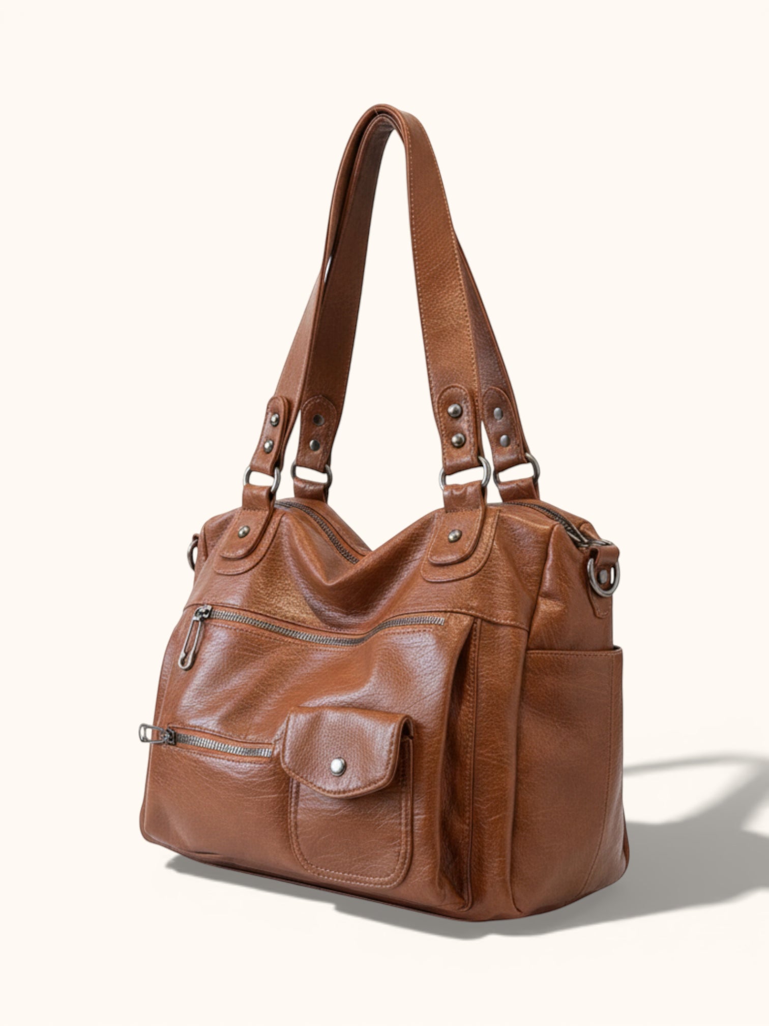 Sac de Cours Cuir Vegan Marron