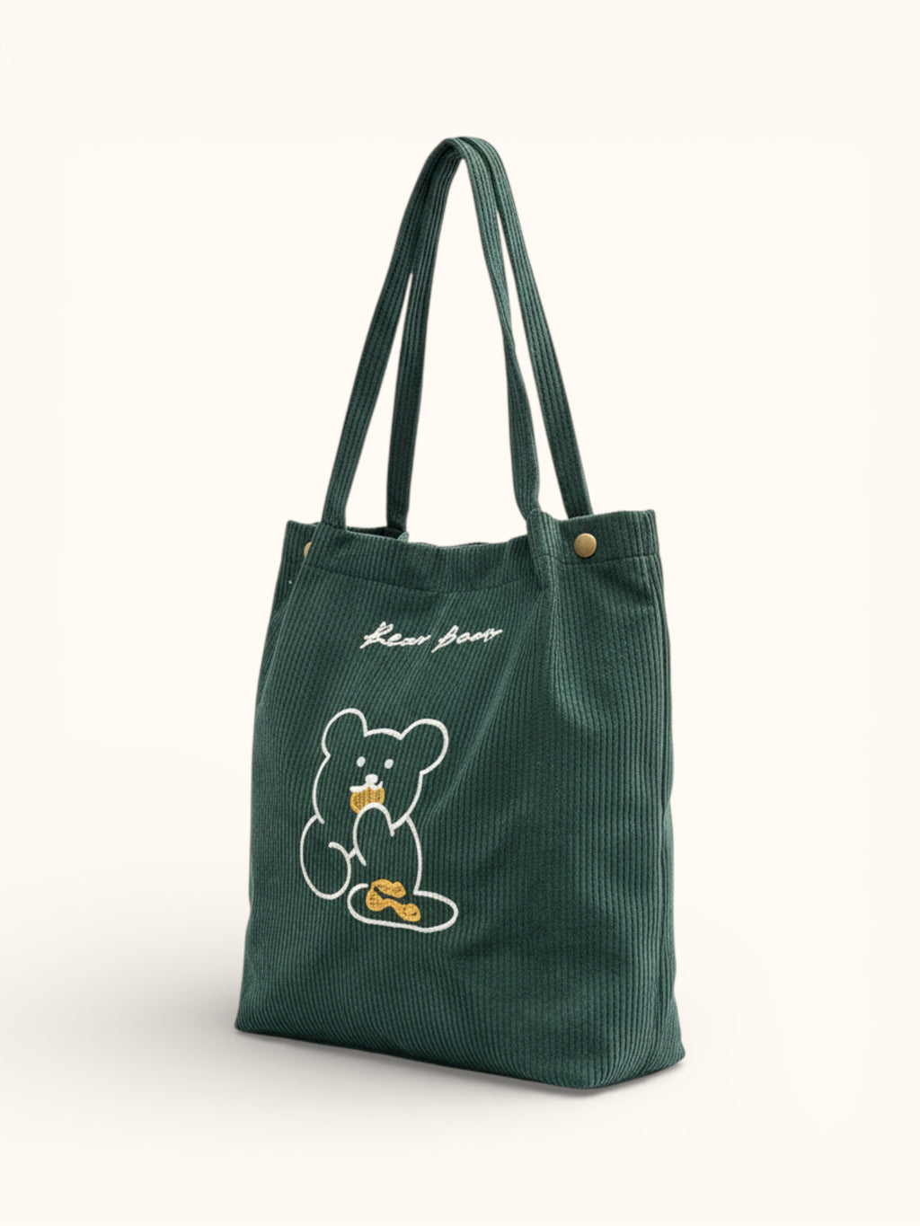Tote Bag de Cours Ourson en Velours